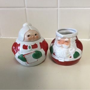 Avon Mr and Mrs Santa Sugar Bowl and Creamer